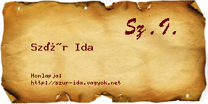 Szür Ida névjegykártya